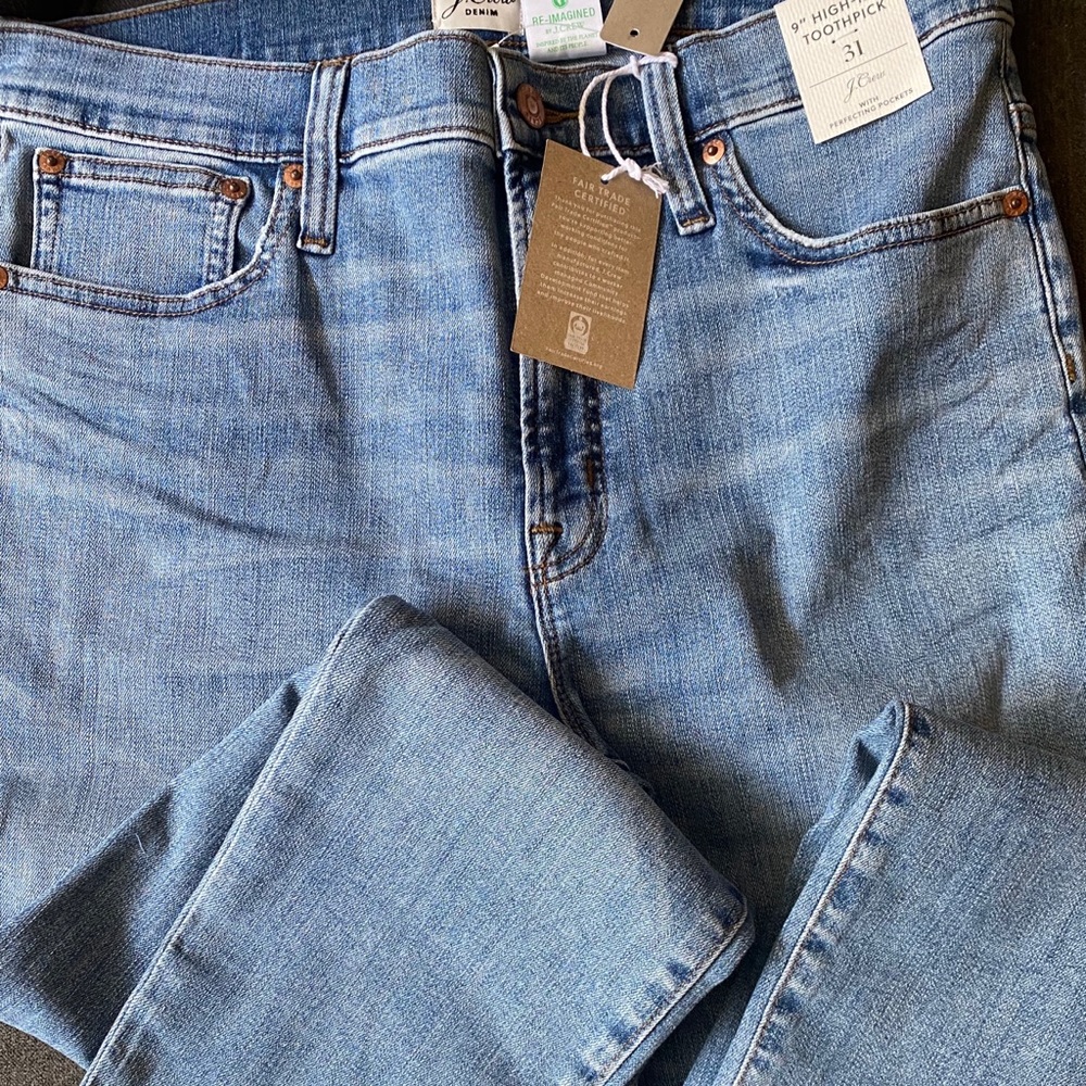 J Crew High Rise Toothpick Jeans 9” Rise NWT